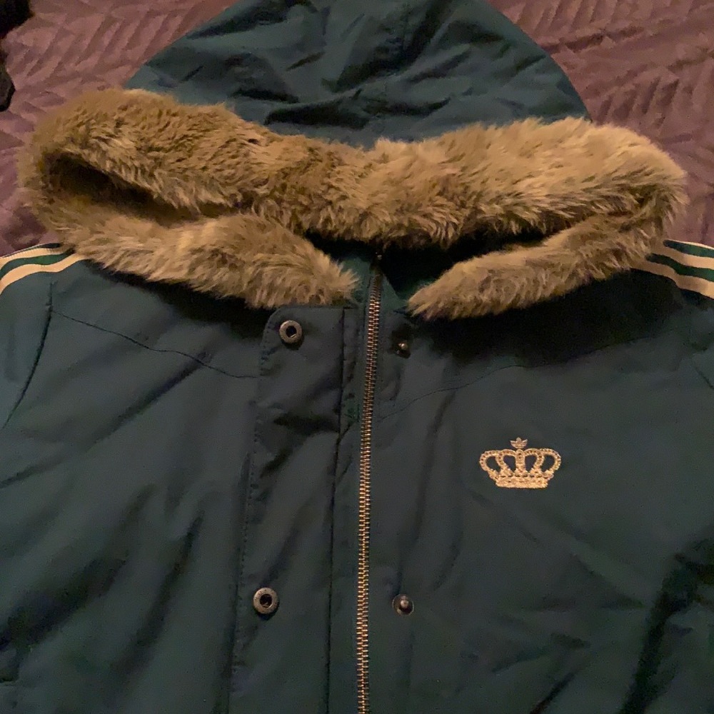 Adidas women coat with fur hood